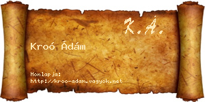 Kroó Ádám névjegykártya